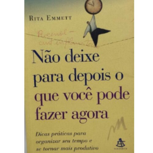 Livro -  Não deixe para depois o Que você pode fazer agora - Rita Emmett (Usado)