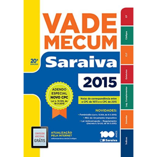 Livro - Vade Mecum 20 edição -  2015 - Saraiva (Usado)