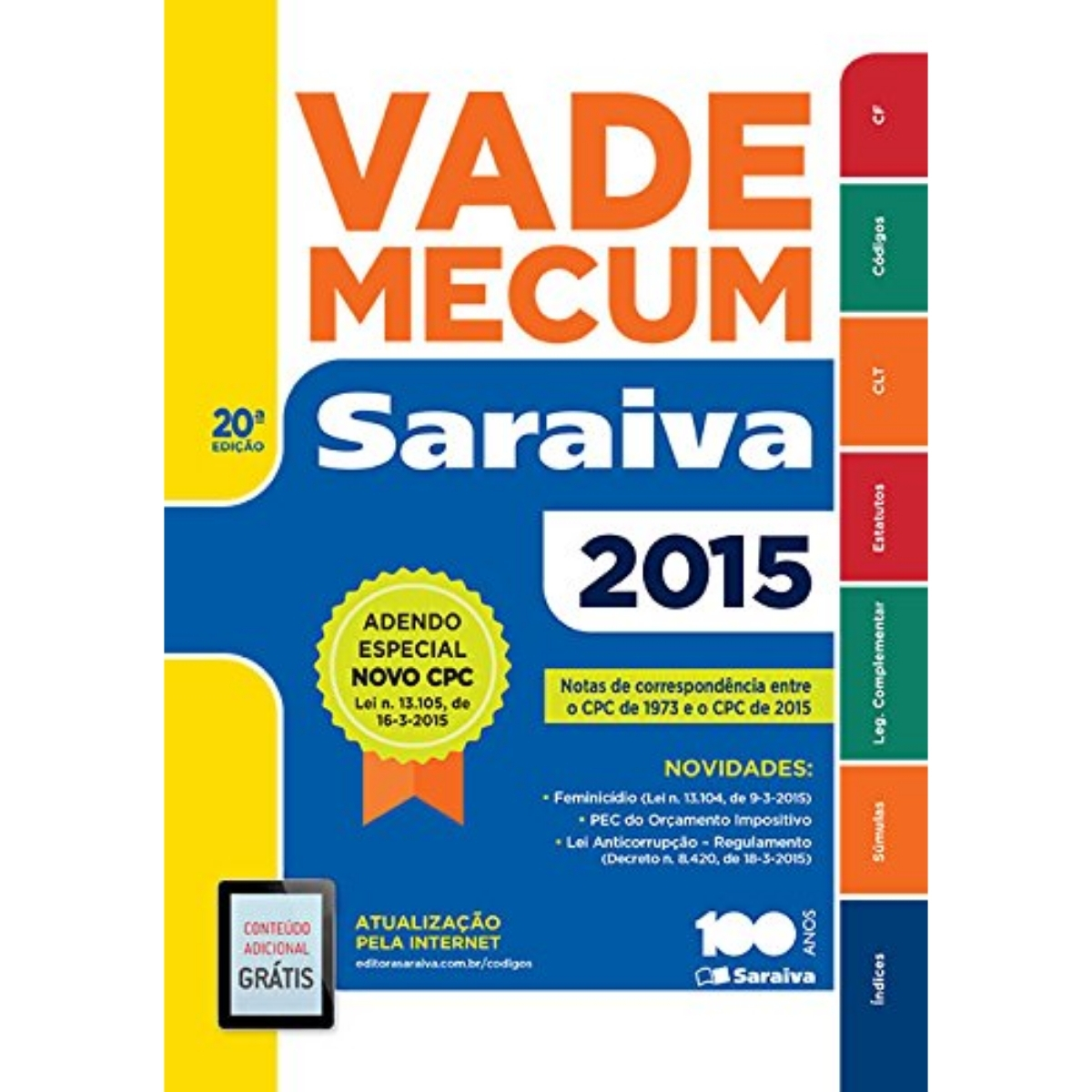 Livro - Vade Mecum 20 edição - 2015 - Saraiva (Usado) - Imagem 2