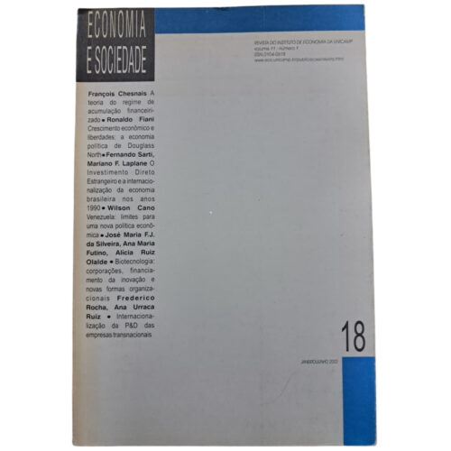 Livro - Economia e Sociedade Vol. 18- 2002 - UNICAMP (Usado)