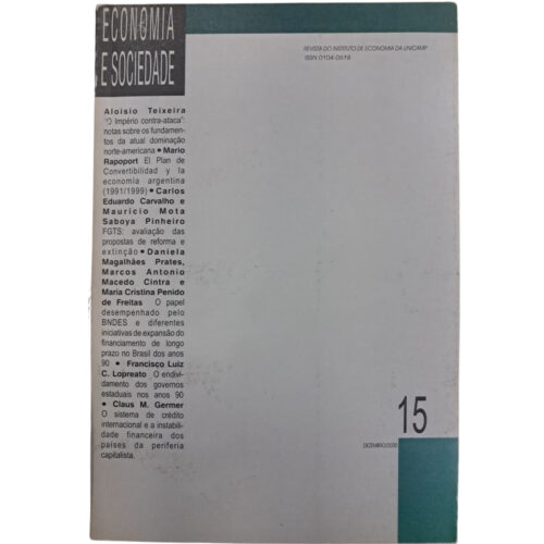 Livro - Economia e Sociedade Vol. 15 - 2000 - UNICAMP (Usado)