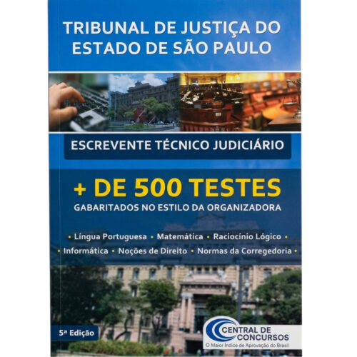 Livro - Escrevente Técnico Judiciário - 500 Testes   - Central de Concursos (Usado)