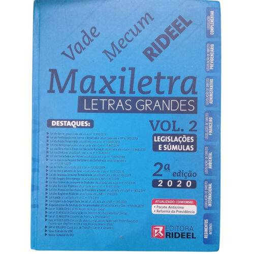 Livro - Vademecum Rideel - Maxiletra volume 2 2020 (usado)